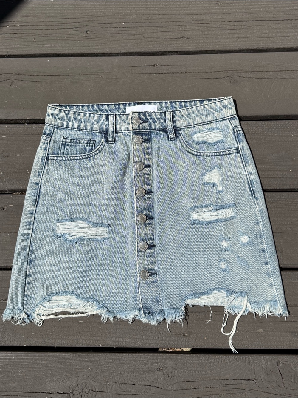 Vervet By Flying Monkey Button Fly Denim Skirt